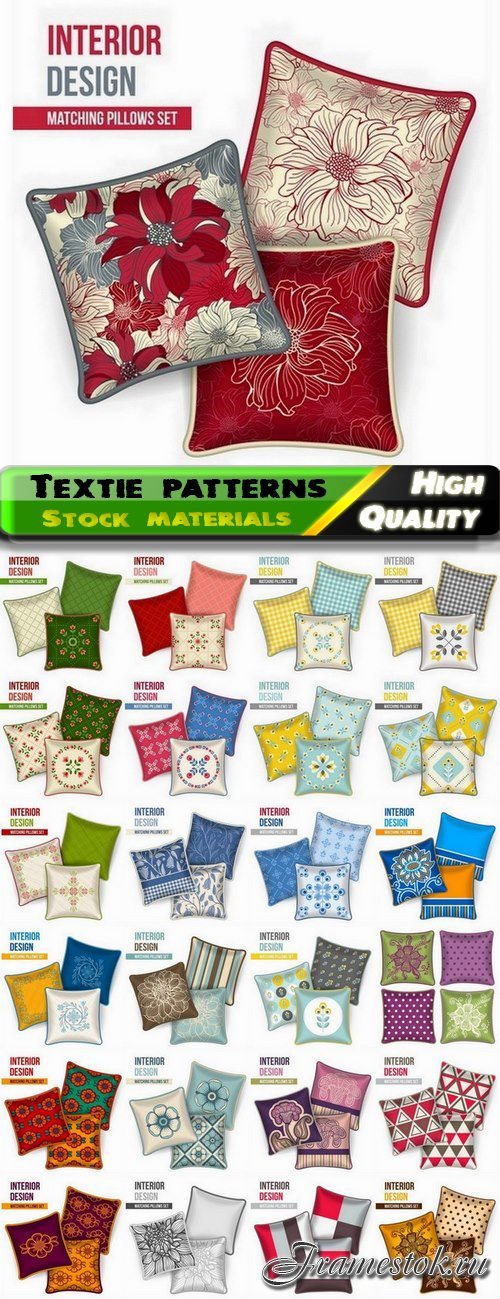Seamless patterns for design pillows - 25 Eps
