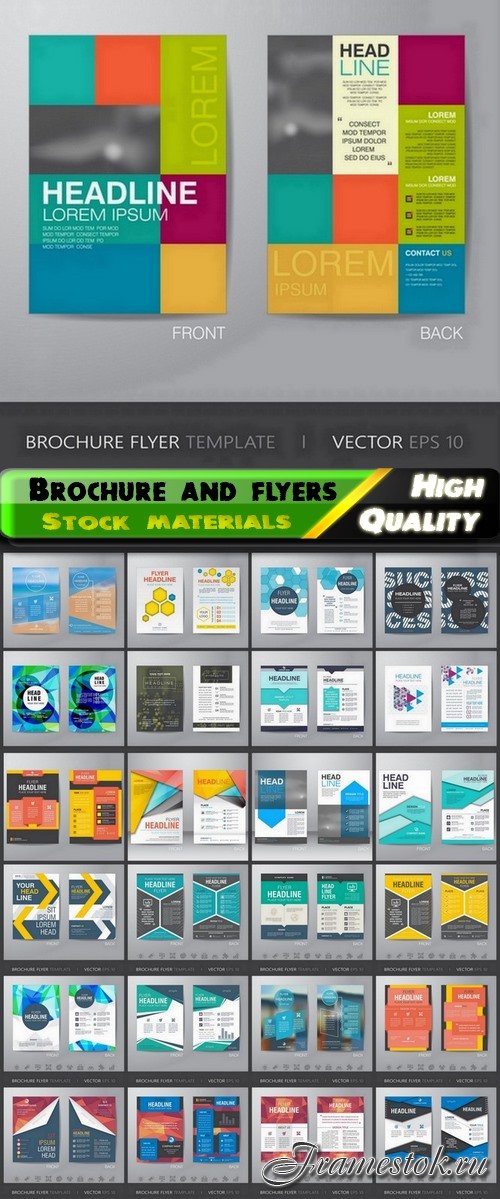 Brochure and flyers template design in vector from stock #82 - 25 Eps