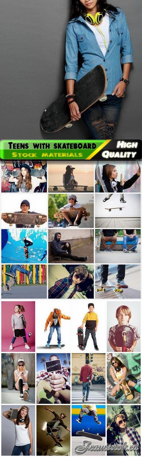 Urban teens skate on skateboard - 25 HQ Jpg