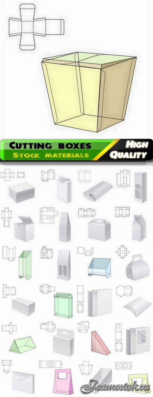 Template for cutting boxes in vector from stock #20 - 25 Eps