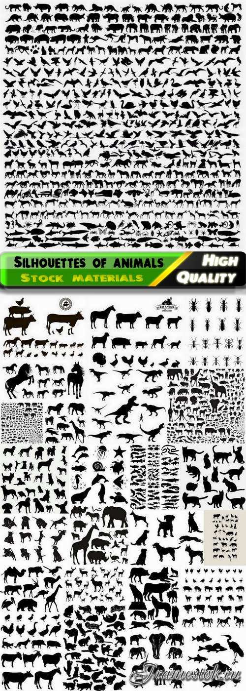 Silhouettes of farm and wild animals - 25 Eps