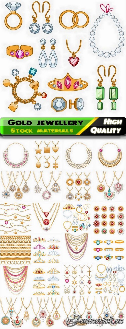 Gold stylish jewellery and valuables - 25 Eps