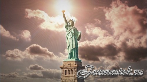 The Statue of Liberty footage, loop, background |   