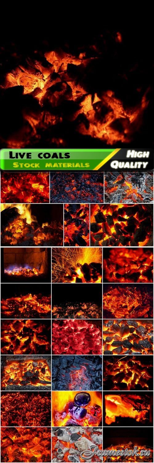 Burned and red live coals - 25 HQ Jpg