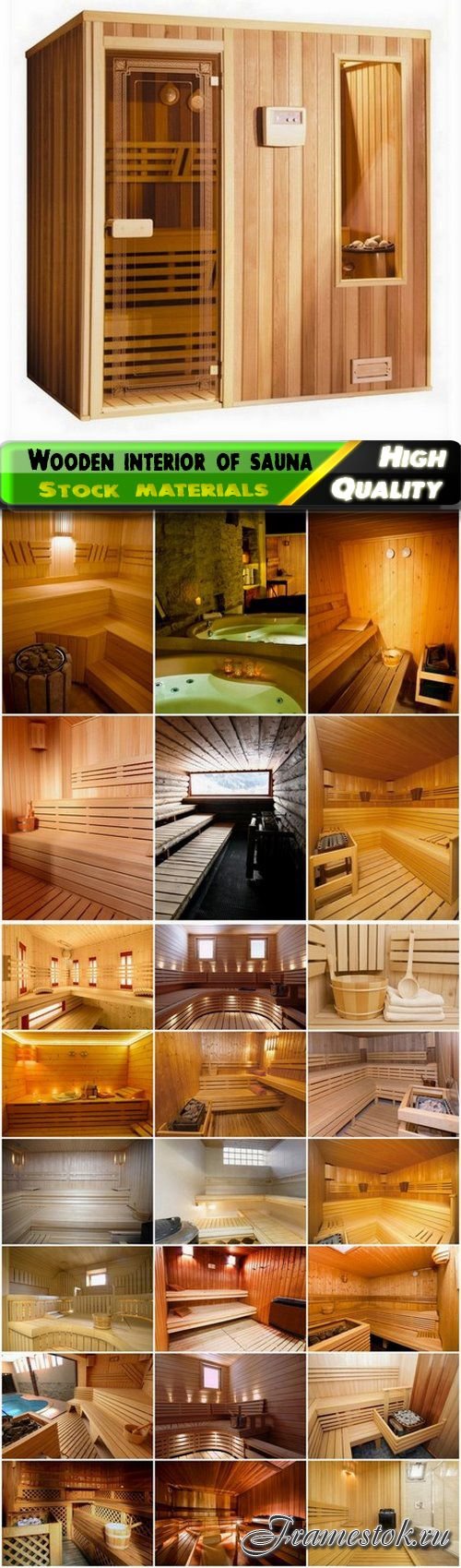 Wooden interior of sauna and bath - 25 HQ Jpg
