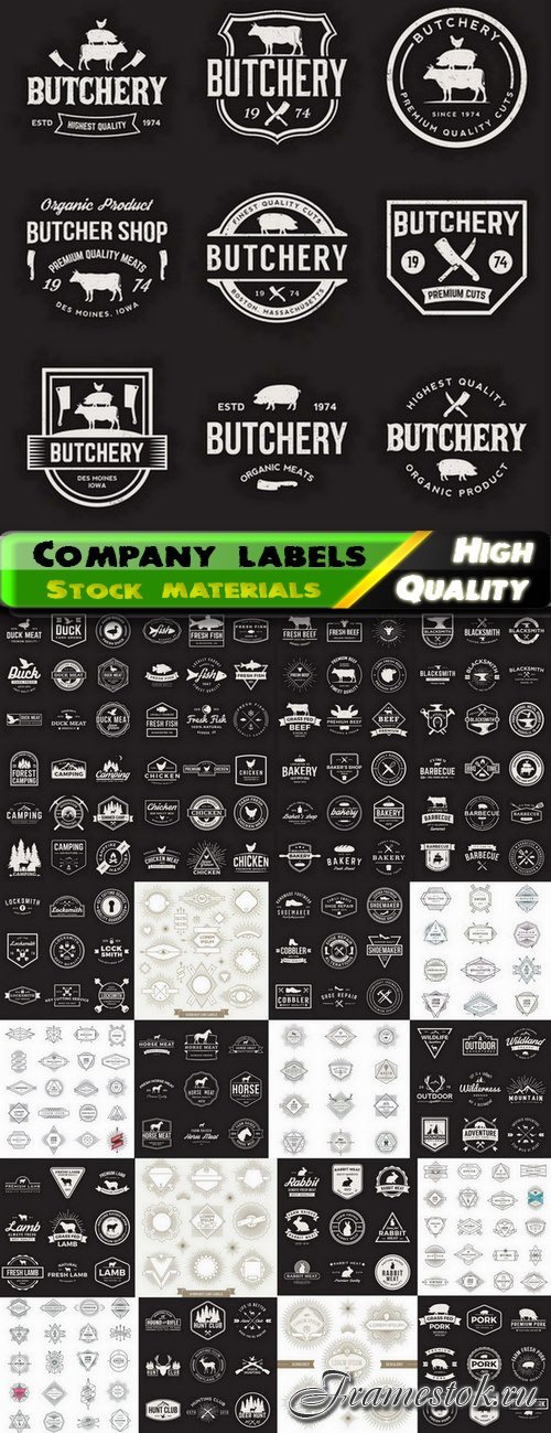 Simple company logos and brand emblems 4 - 25 Eps