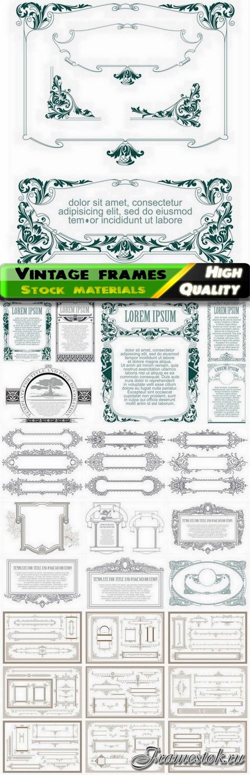 Calligraphy vintage and retro lines frames 2 - 25 Eps
