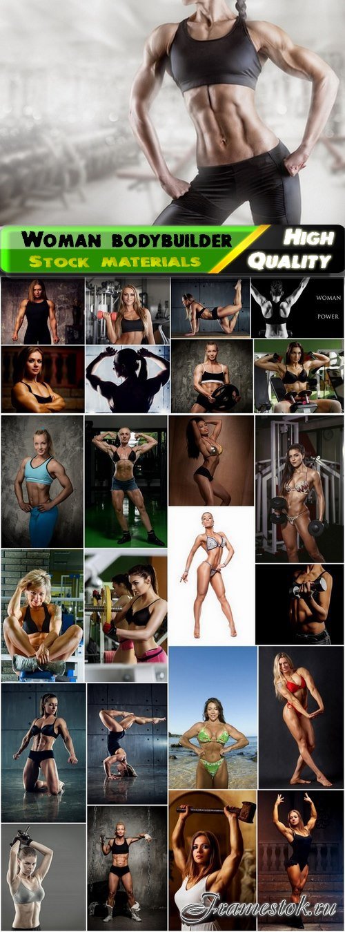 Woman bodybuilder with muscles in sport gym - 25 HQ Jpg