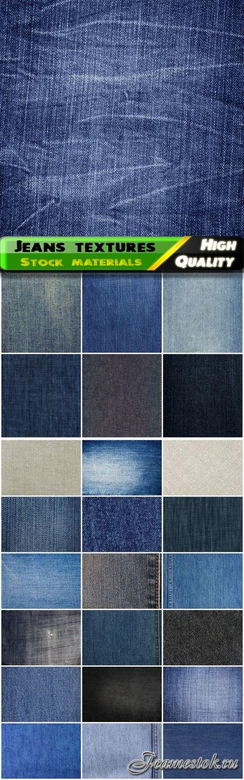 Detailed textile texture and macro cloth of jeans - 25 HQ Jpg
