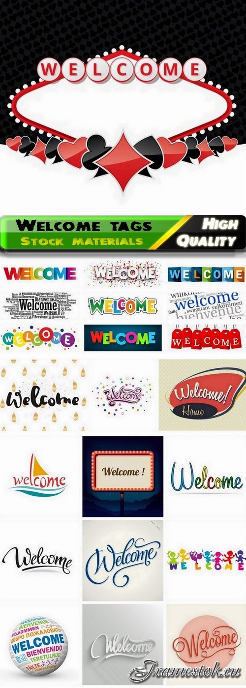 Banner and sign tag with welcome description - 23 Eps
