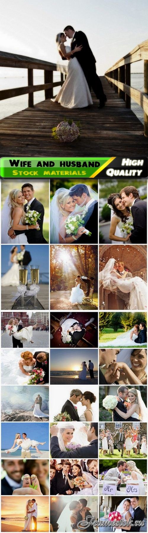 Wife and husband and wedding of bride and groom - 25 HQ Jpg