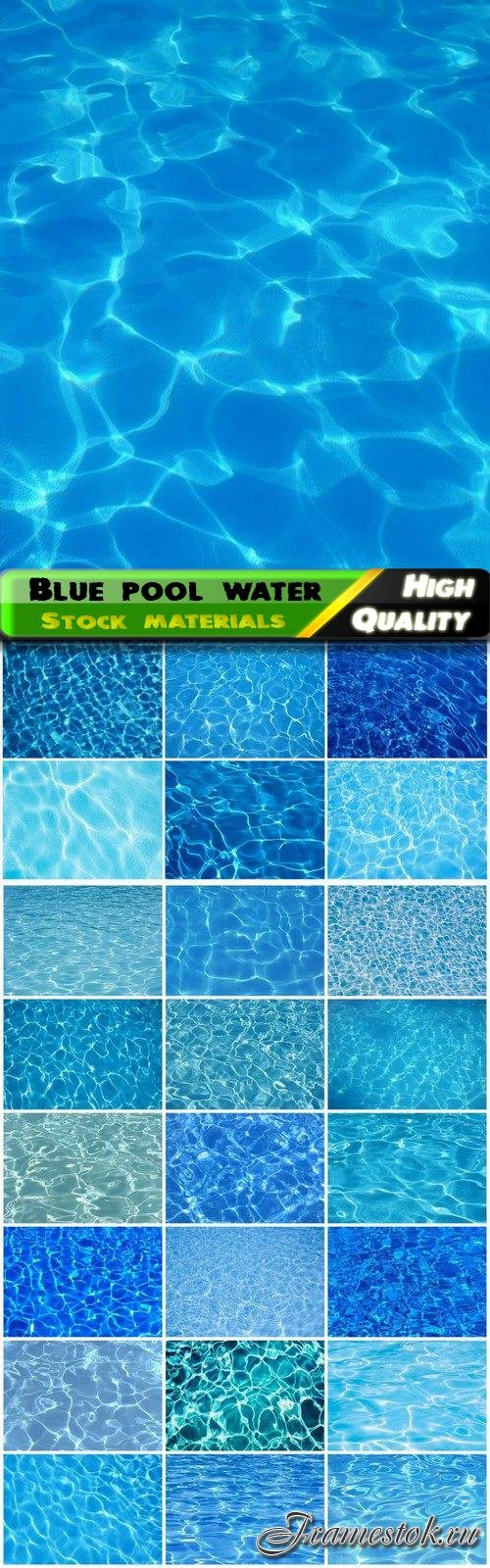 Texture of blue clean pool water with waves - 25 HQ Jpg