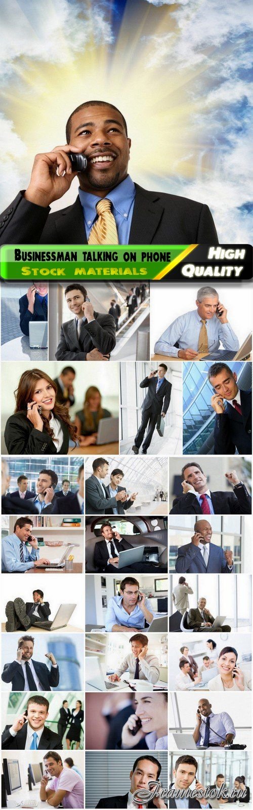Businessman in formal suit talking on smartphone or mobile phone - 25 HQ Jpg