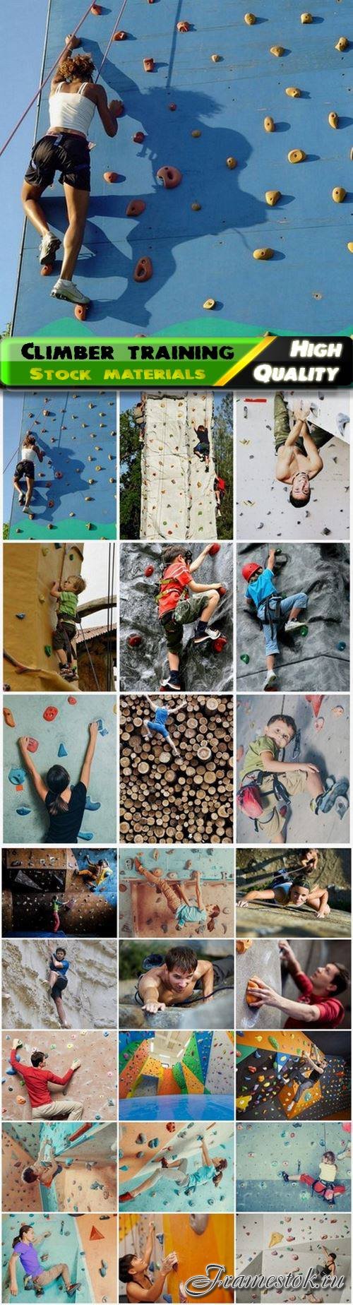 Extreme sport and man and woman climber training - 25 HQ Jpg