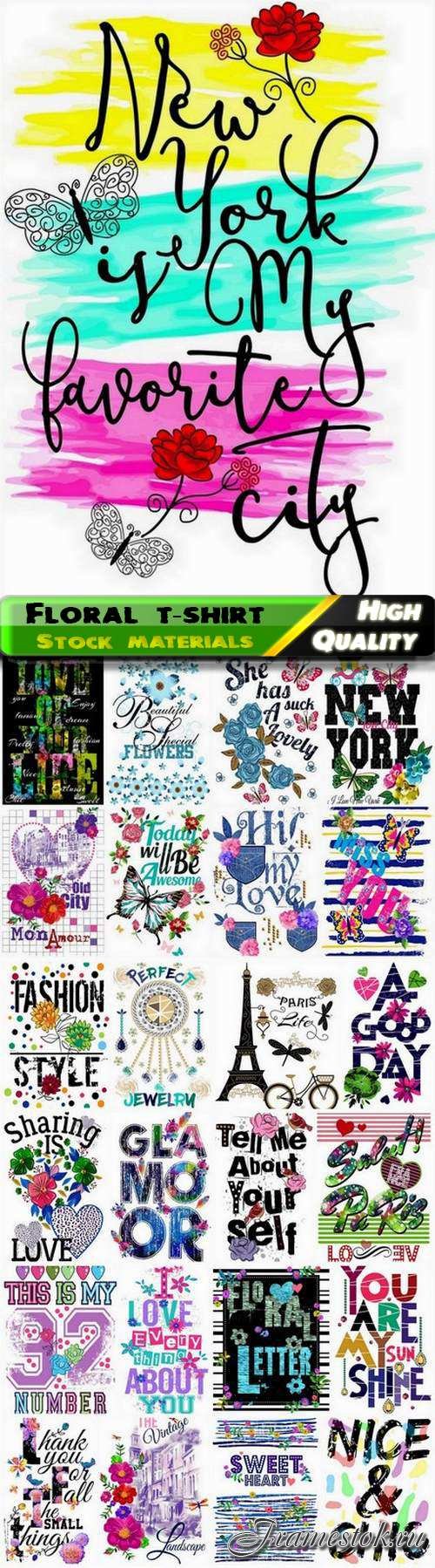 Floral t-shirt and fashion design for kids and children 3 - 25 Eps