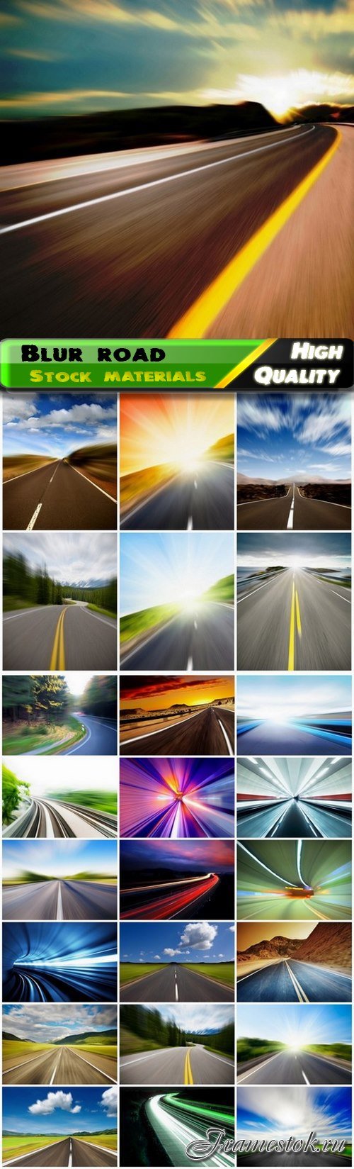 Fast motion on blur road or autobahn and in tunnel - 25 HQ Jpg
