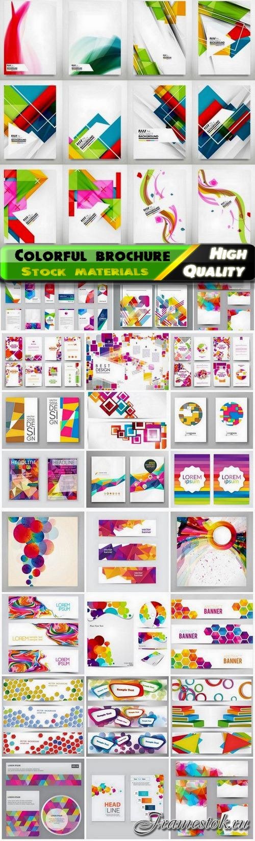 Colorful brochure banner business card template - 25 Eps