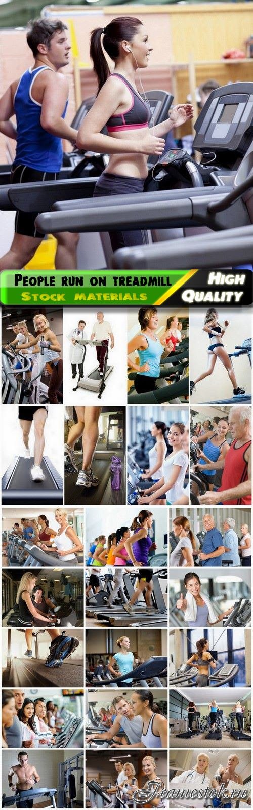 Sports people at the gym run on treadmill healthy lifestyle - 25 HQ Jpg