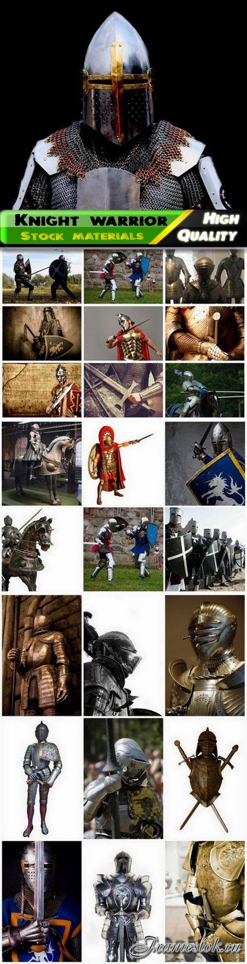Knight warrior in armor with sword and shield - 25 HQ Jpg