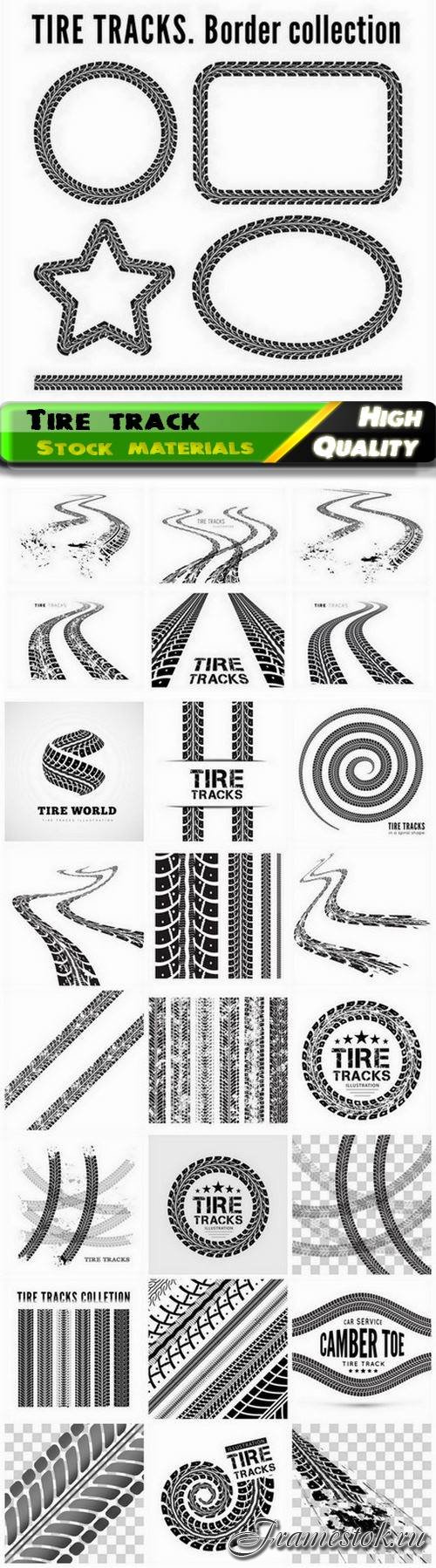 Abstract car and truck drift tire track background - 25 Eps