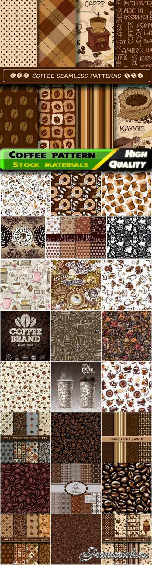 Coffee drink seamless pattern and drink ornament - 25 Eps