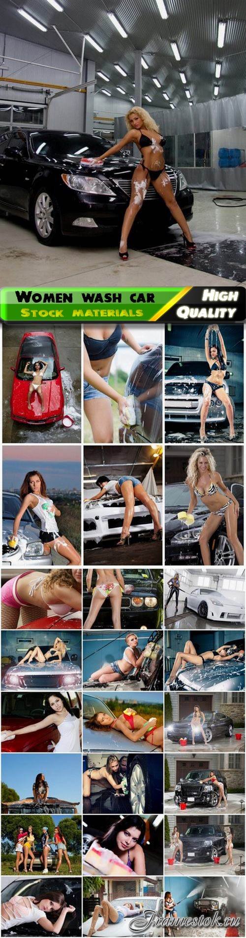 Erotic women and sexy girl wash car and automobile - 25 HQ Jpg