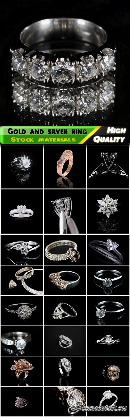 Gold and silver wedding ring with brilliant and diamond - 25 HQ Jpg