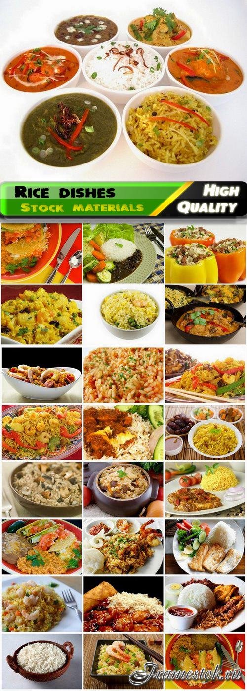 Rice dishes with meat and vegetables and pilaf and risotto - 25 HQ Jpg