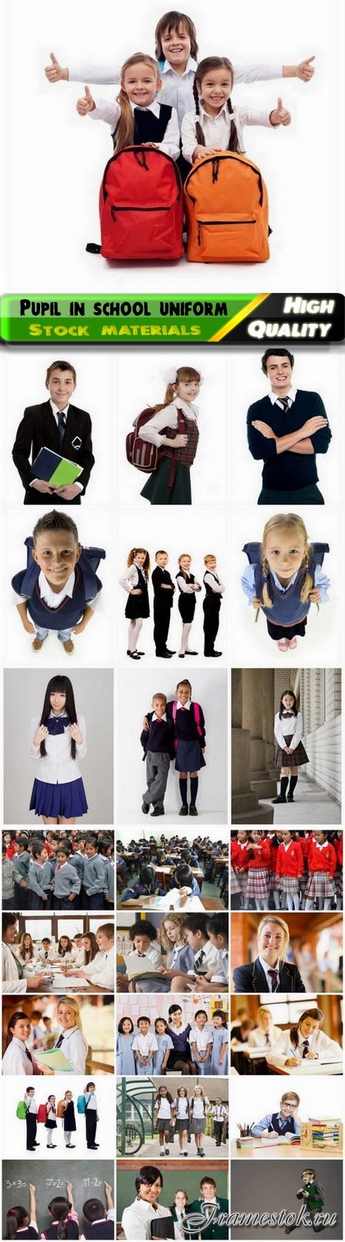 Education kids and pupil in school uniform - 25 HQ Jpg