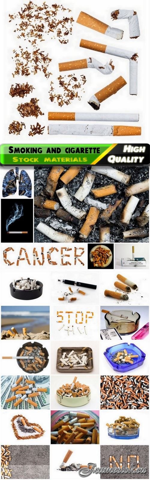 Smoking is bad habit and cigarette butts with ashes - 25 HQ Jpg