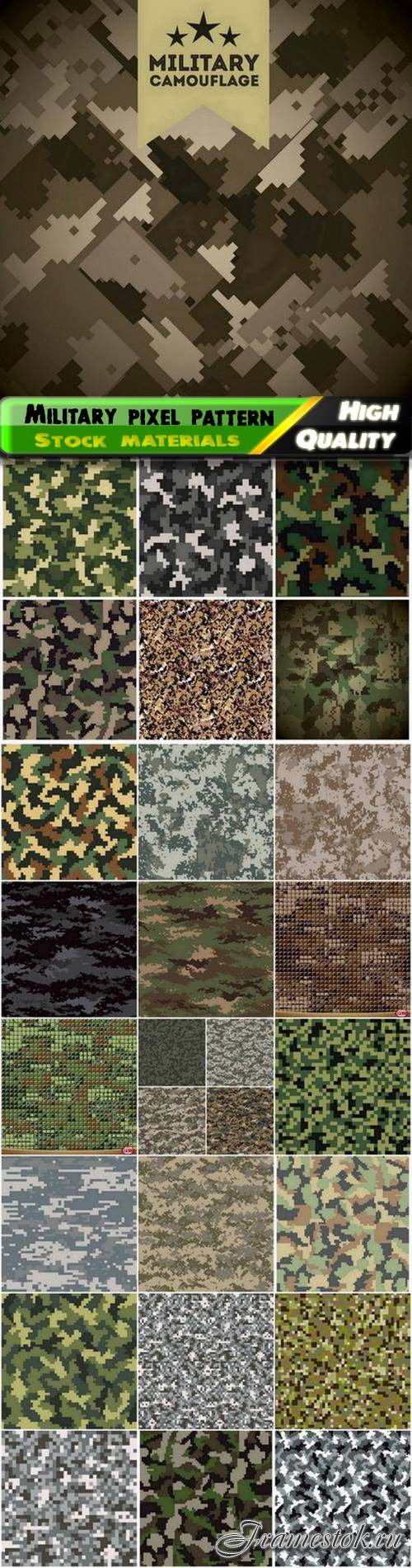 Abstract military pixel seamless pattern colors of camouflage - 25 Eps