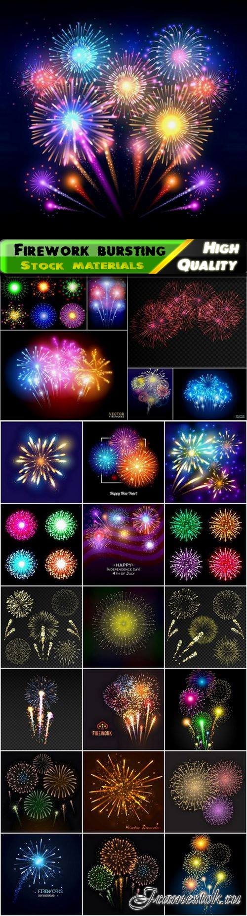 Firework bursting and light effect with sparks and flashes - 25 Eps