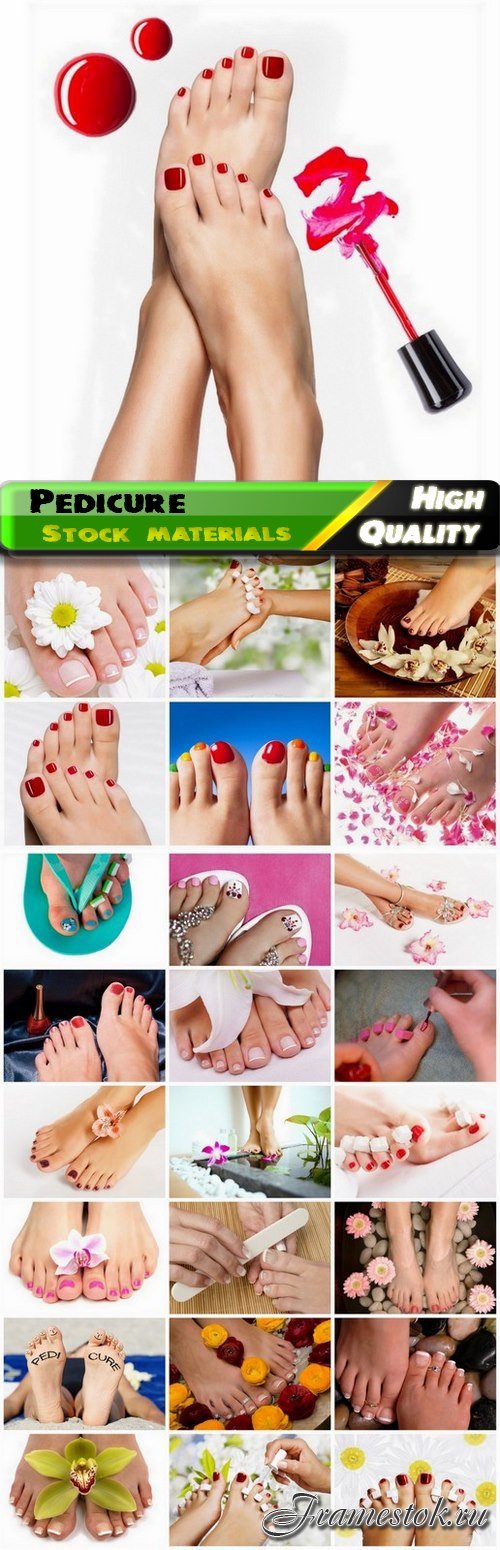 Woman and girl make pedicure nail polish in spa salon - 25 HQ Jpg