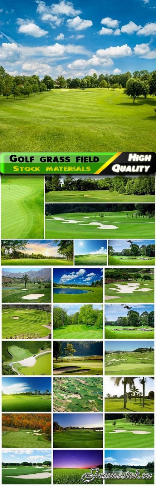 Nature landscapes with green golf grass field - 25 HQ Jpg