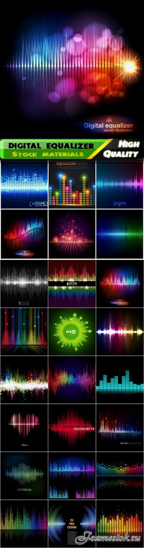 Rainbow colored digital equalizer abstract background - 25 Eps