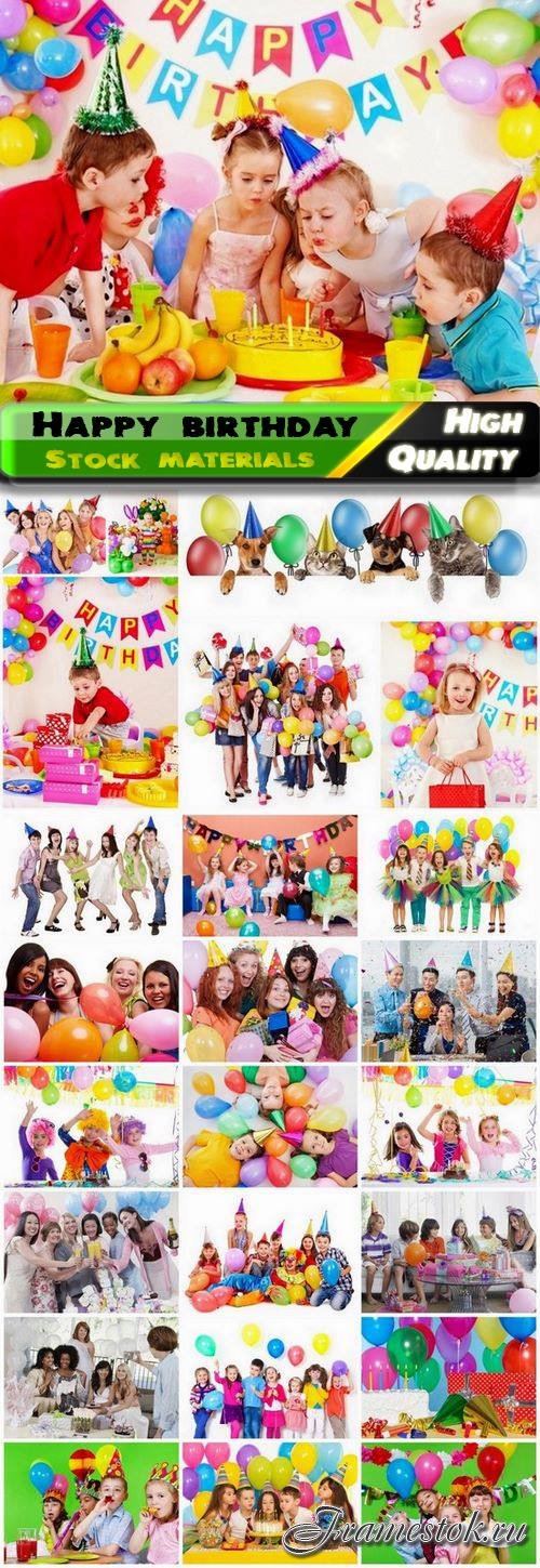 Children happy birthday and balloon party - 25 HQ Jpg