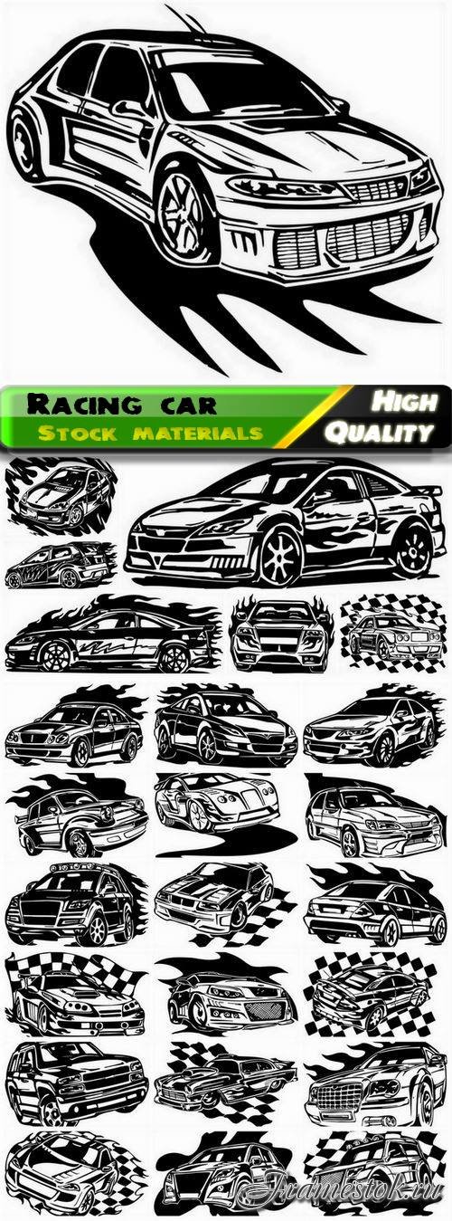 Sport transport and street racing car silhouettes - 25 Eps