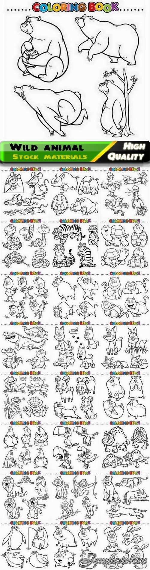 Coloring book with cute wild animal education game for kids - 25 Eps