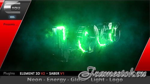 Neon Energy Glass Light Logo - Project for After Effects (Videohive)