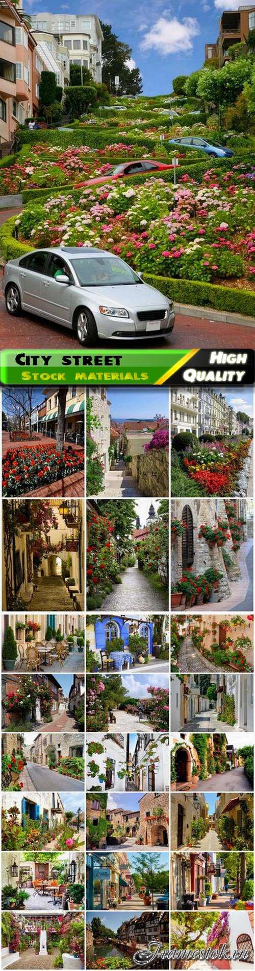 City street and avenue and square with flowers - 25 HQ Jpg