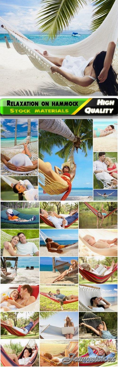 People travel and relaxation on hammock on tropical beach - 25 HQ Jpg