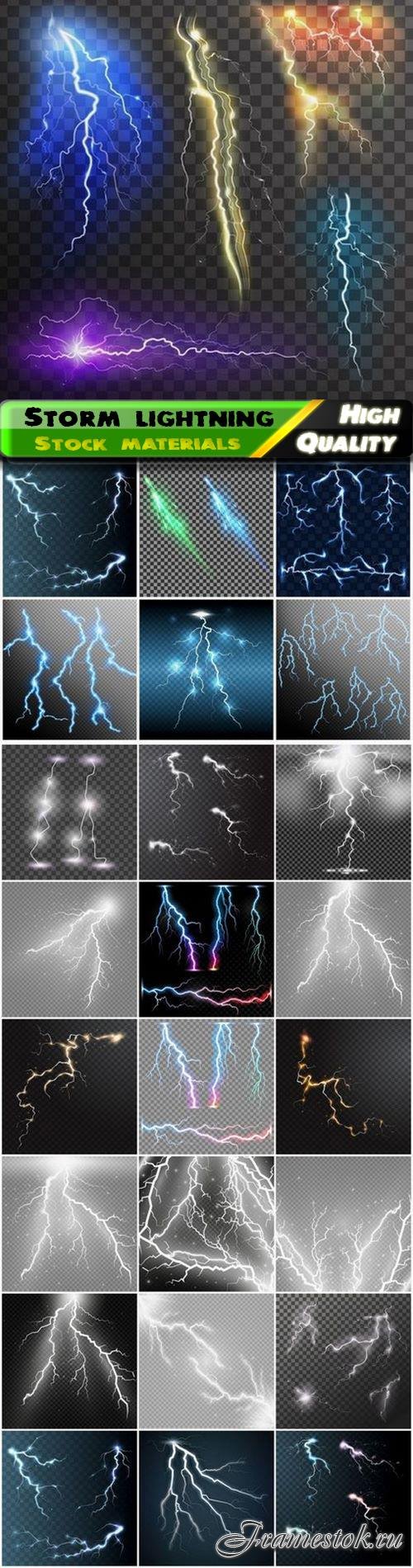 Storm lightning and light effects transparent - 25 Eps