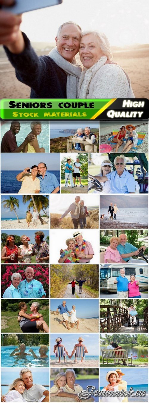 Happy seniors couple vacation and mature people travel - 25 HQ Jpg