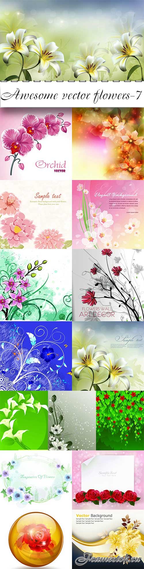 Awesome vector flowers-7