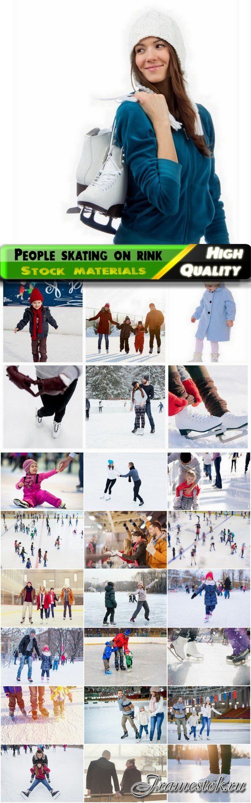 Sport people relax skating at the rink in skates - 25 HQ Jpg