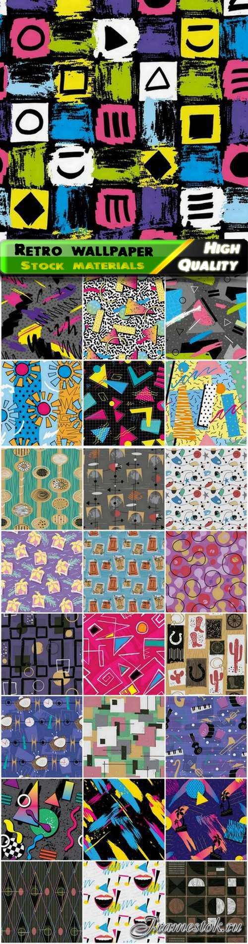 Retro style seamless pattern for wallpaper or textile design - 25 Eps
