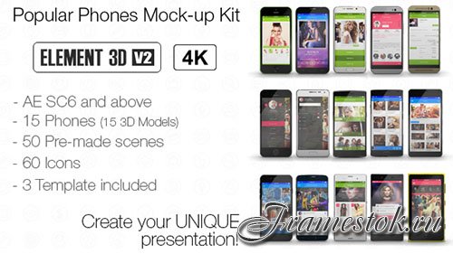 Popular Phones Mock-up Kit - Project for After Effects (Videohive)
