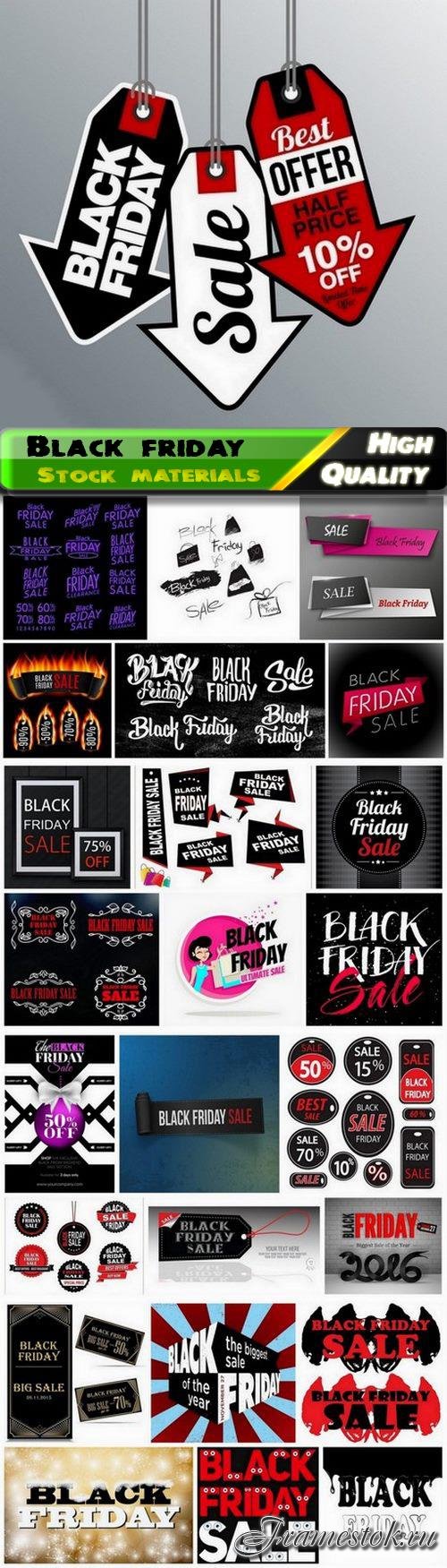 Banner tags and label for black friday sale and discount 2 - 25 Eps