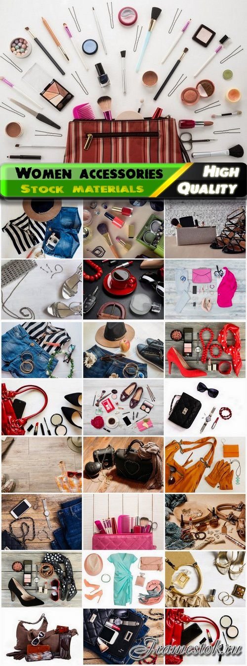 Women accessories cosmetic bag and clothes - 25 HQ Jpg