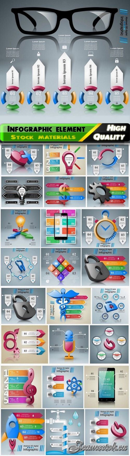 Business company infographic element with diagram - 25 Eps